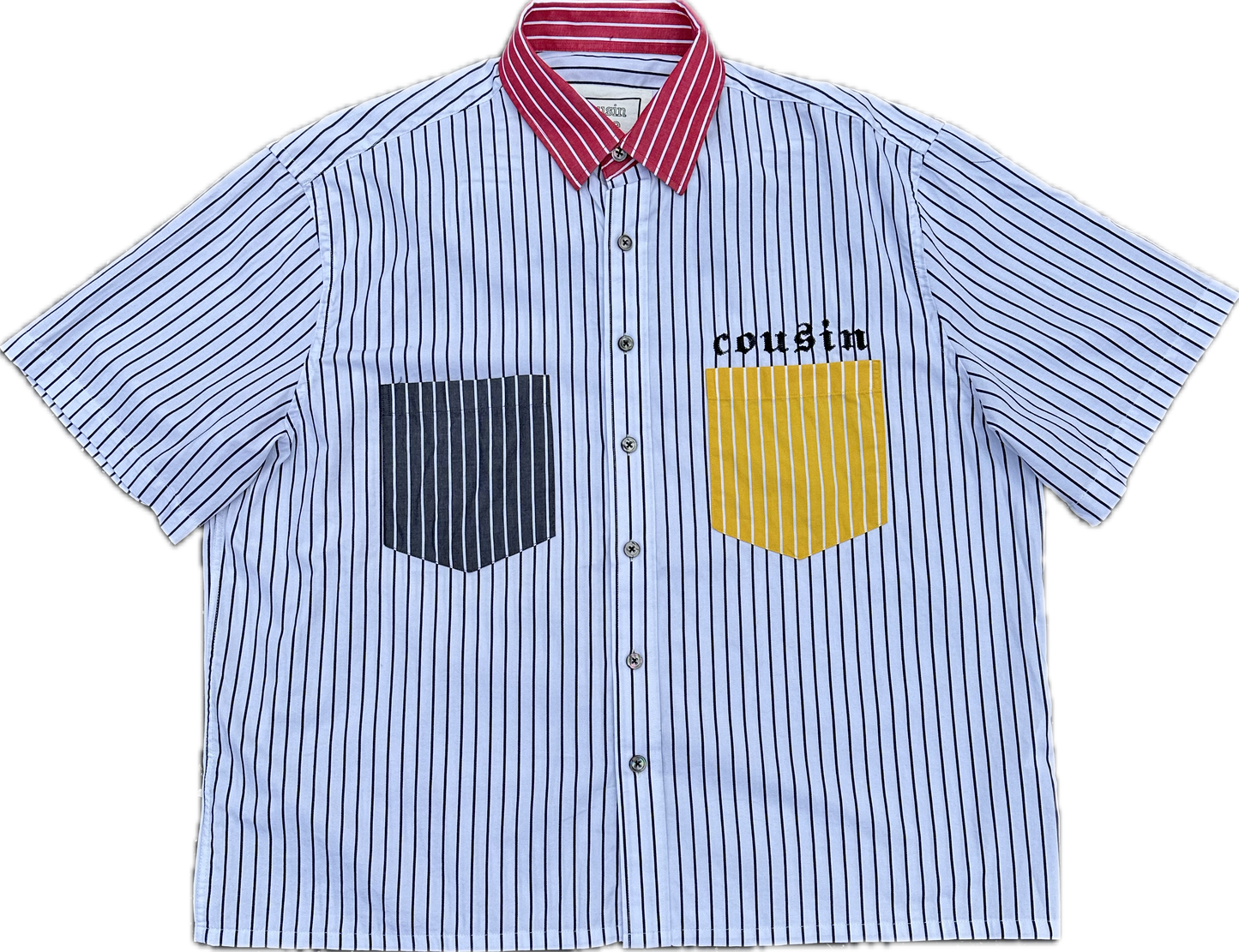 Cousin Striped Mechanic Button